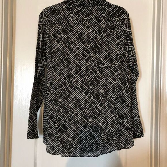 Coldwater creek black and white button down sz Large - Picture 6 of 6